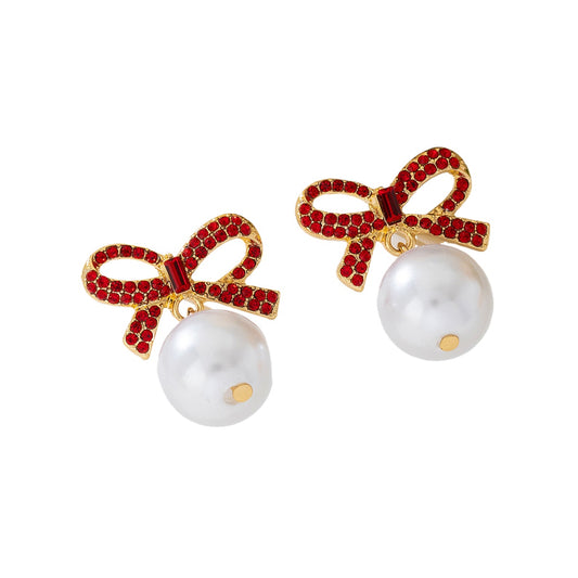 Planderful Vienna Verve Earrings – Elegant Retro Design with Imitation Pearls
