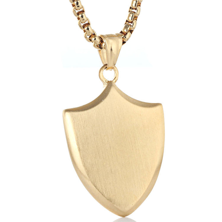 Titanium Steel Shield Pendant for Men - Retro Trendy Stainless Steel Dart Head Design
