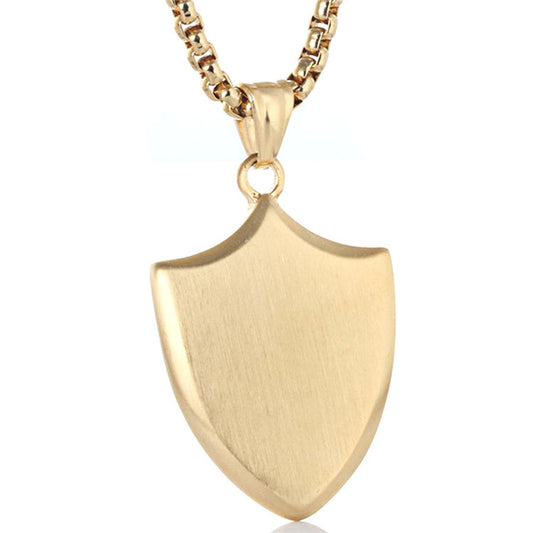 Titanium Steel Shield Pendant for Men - Retro Trendy Stainless Steel Dart Head Design