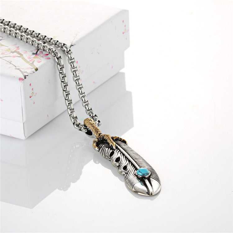 Directly From The Manufacturer Stainless Takahashi Feather Pendant