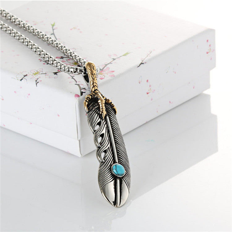 Directly From The Manufacturer Stainless Takahashi Feather Pendant