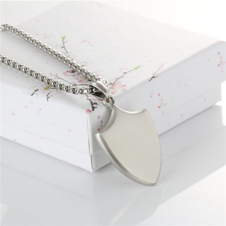 Titanium Steel Shield Pendant for Men - Retro Trendy Stainless Steel Dart Head Design