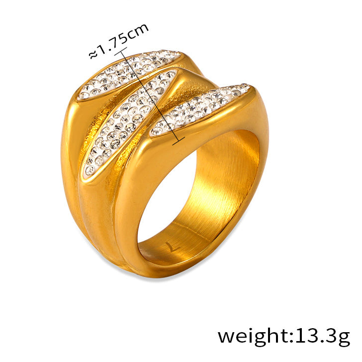 Niche Gypsy Star Diamond Ring - Gold-Plated Titanium Steel Luxe Index Finger Ring