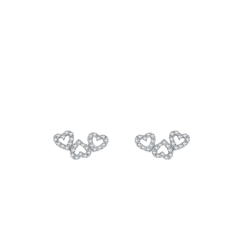 Everyday Genie S925 Sterling Silver Zircon Inlay Stud Earrings