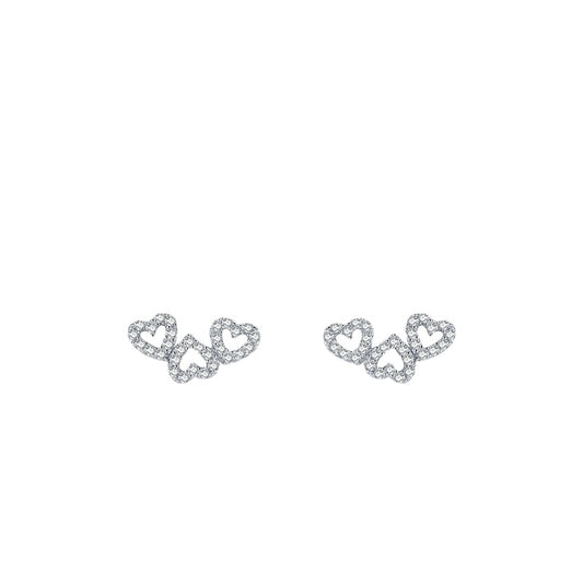 Everyday Genie S925 Sterling Silver Zircon Inlay Stud Earrings