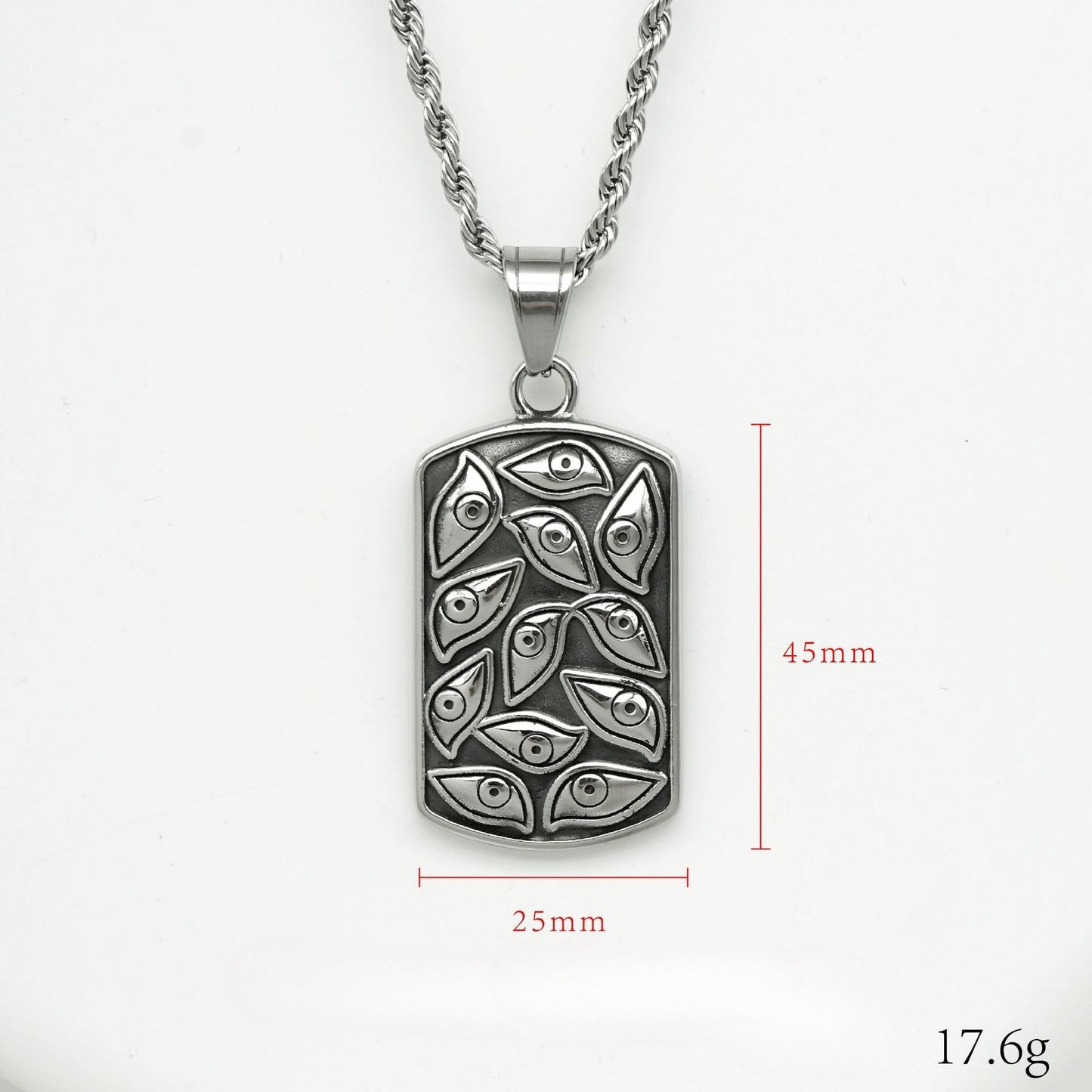 Steel Necklace – Vintage Retro Gods Eye Square Pendant for Men Planderful Everyday Genie Collection