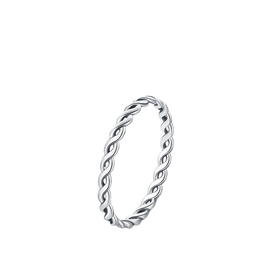 Delicate Sterling Silver Twisted Ring for Women - Fashionable and Minimalist Jewelry