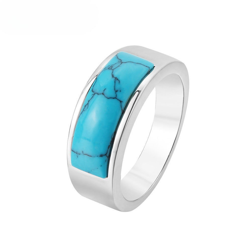 Titanium Steel Ring For Men And Women Unisex Turquoise Personalization By Planderful Everyday Genie