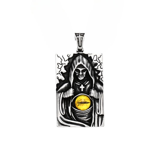 Titanium Steel Gothic Skull Cross Pendant for Men - Retro European and American Jewelry