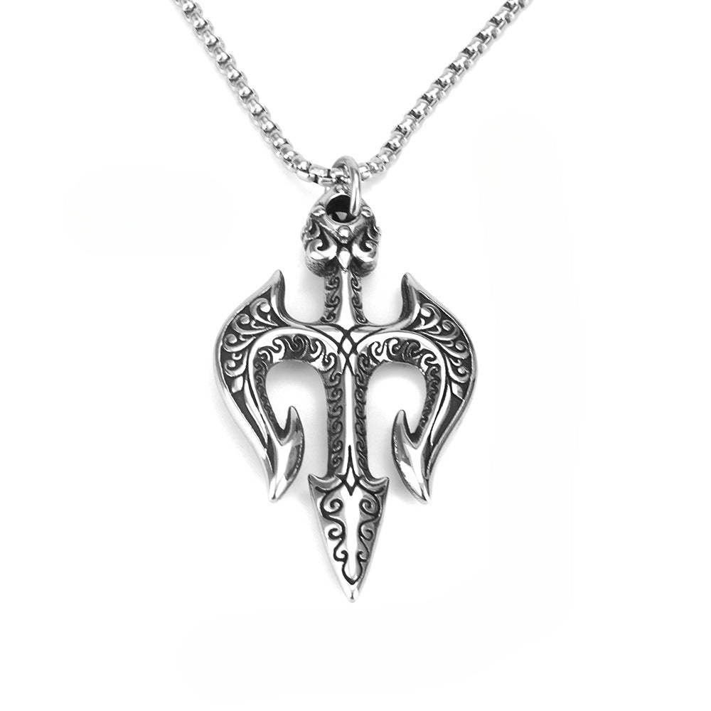 Personalized Poseidon Trident Fashion Necklace for Men