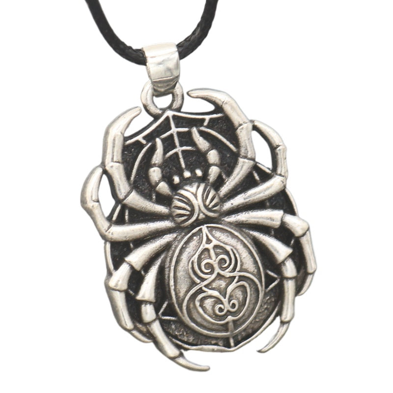 Planderful Mens Spider Necklace Retro Pendant Statement