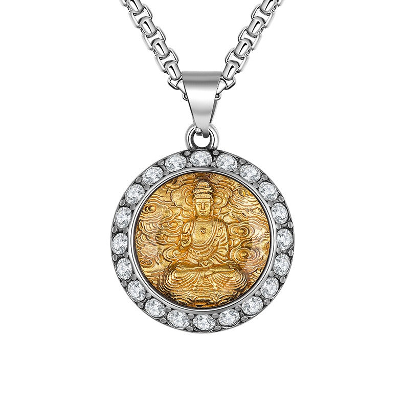 Zircon Necklace - Statement Buddha Zodiac Pendant For Patron Saints And Zodiac Charm By Planderful