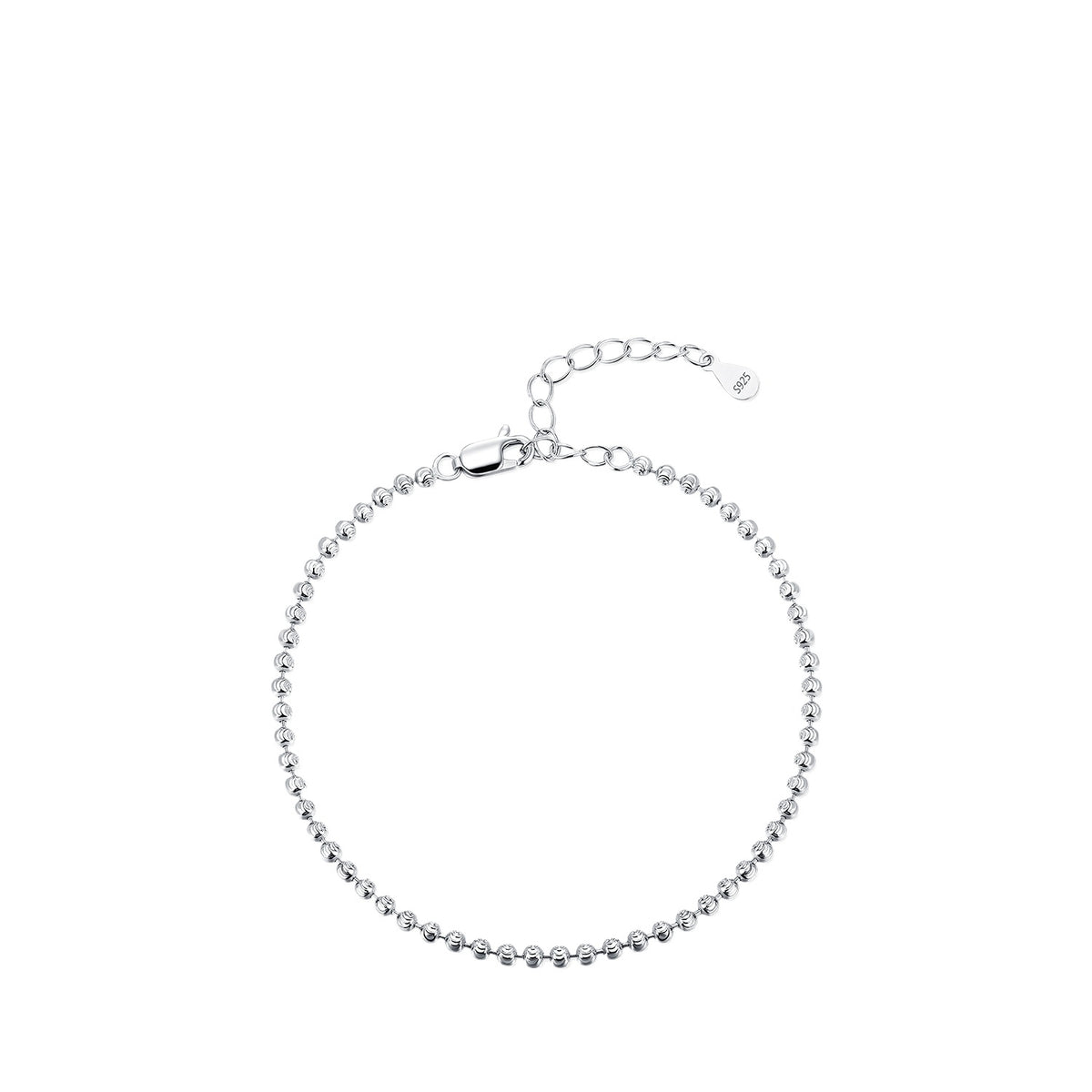 925 Sterling Silver Fine Plain Chain Bracelet