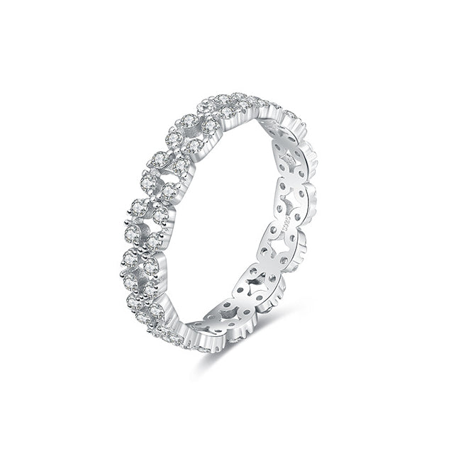 Everyday Genie Sterling Silver Zircon Ring - Size 5-10