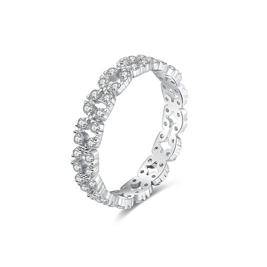 Everyday Genie Sterling Silver Zircon Ring - Size 5-10