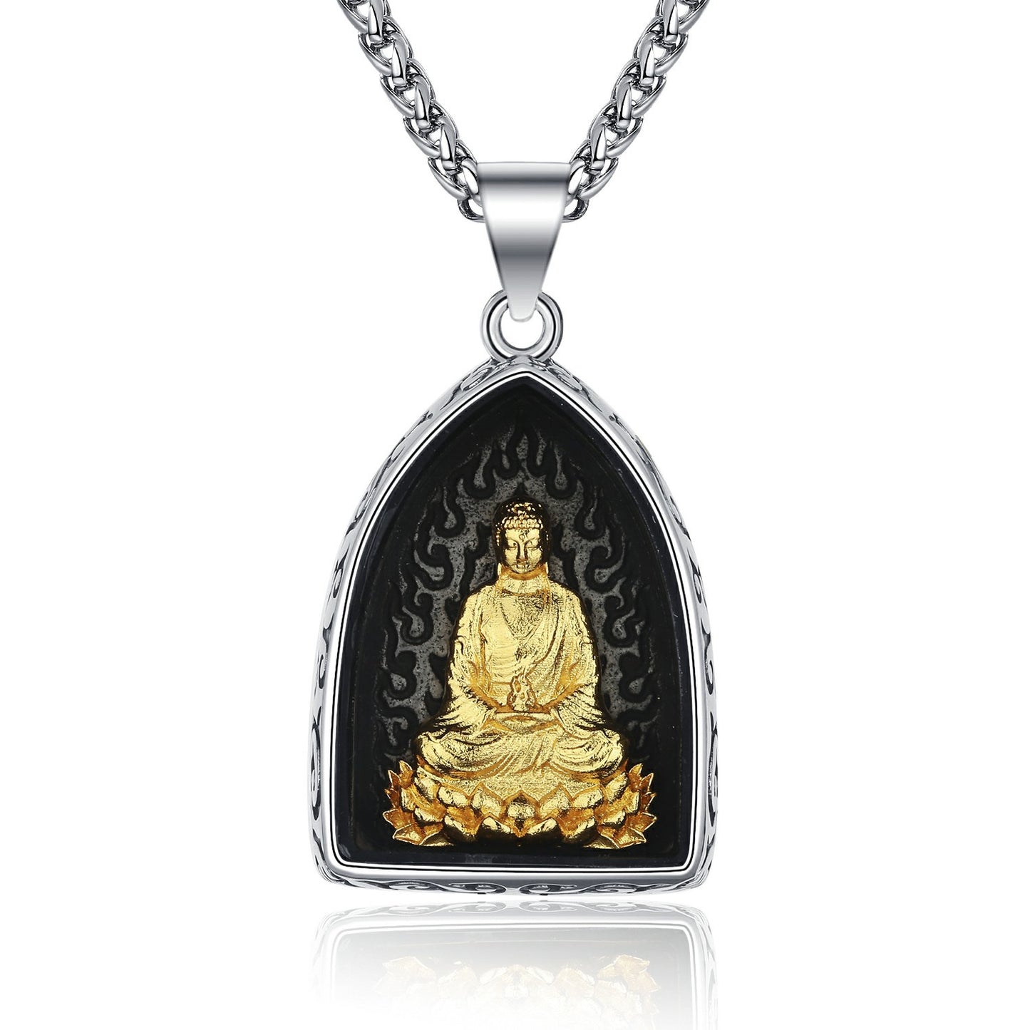 Titanium Steel Necklace – Elegant Buddha Pendant