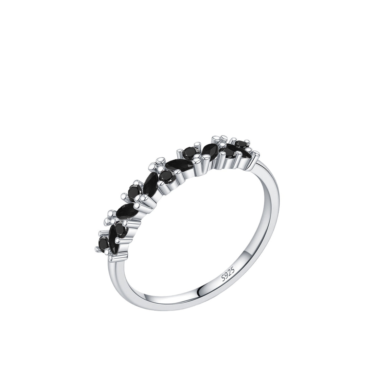 925 Sterling Silver Single-Row Zircon Band