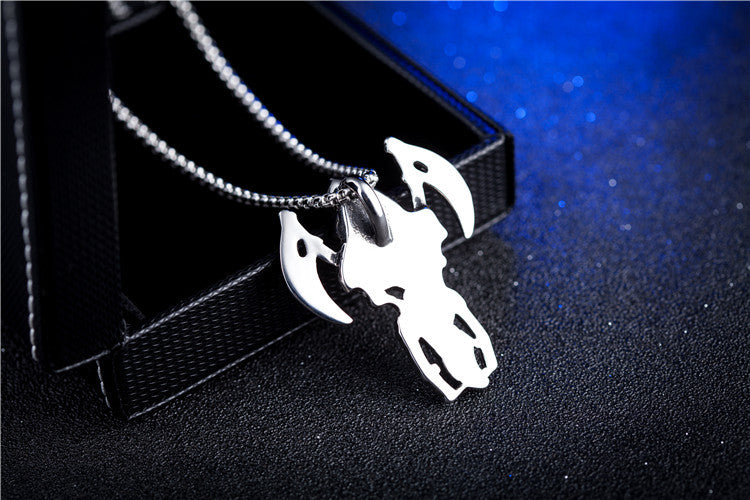Sickle Ghost Skull Titanium Steel Pendant Necklace