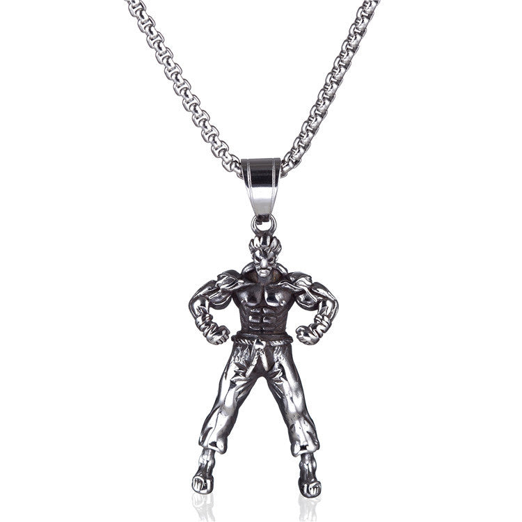 Titanium Steel Necklace Fitness Pendant For Bodybuilders And Athletes By Planderful Unisex Protection Statement