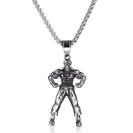 Titanium Steel Necklace Fitness Pendant For Bodybuilders And Athletes By Planderful Unisex Protection Statement