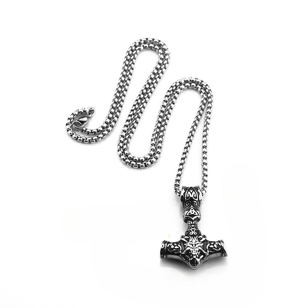 Vintage Men's Pendant Viking Quake Necklace Stainless Steel