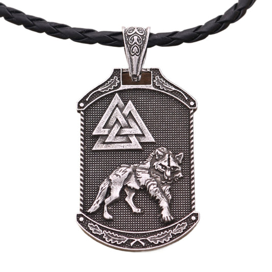 Viking Odin Wolf and Eagle Pendant - Norse Legacy Men's Necklace