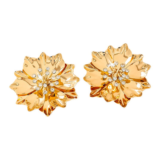 Planderful Vienna Verve Earrings – Exaggerated Multi-Layer Flower Design