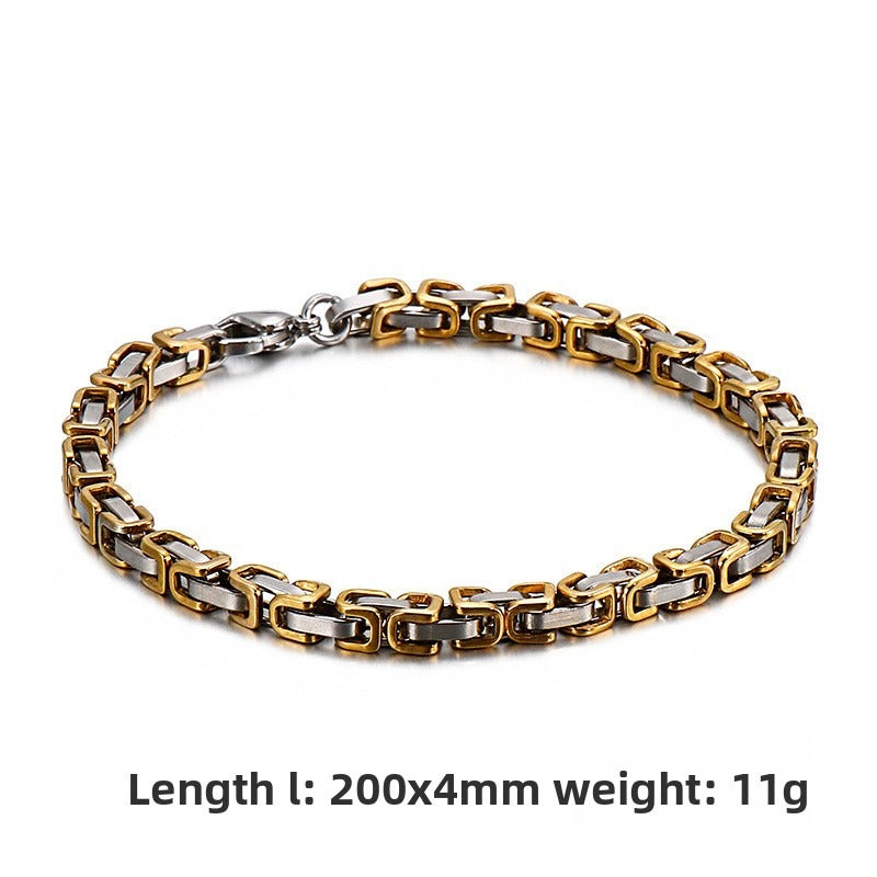Men's Titanium Steel Handmade Emperor Chain – Stainless Steel Return Bracelet