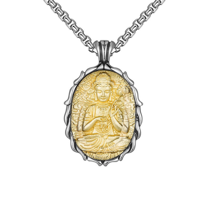 Stainless Steel Necklace – Statement Buddha Pendant For Men