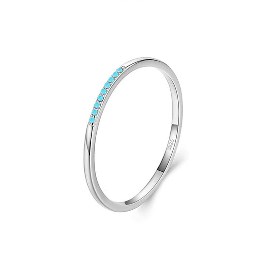 Turquoise Sterling Silver Ring for Women - Elegant and Minimalist Jewelry with Small Fresh Design
