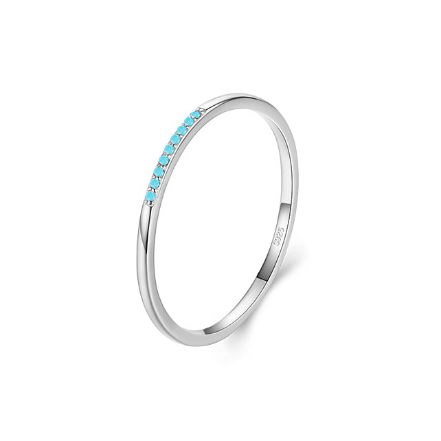Turquoise Sterling Silver Ring for Women - Elegant and Minimalist Jewelry with Small Fresh Design
