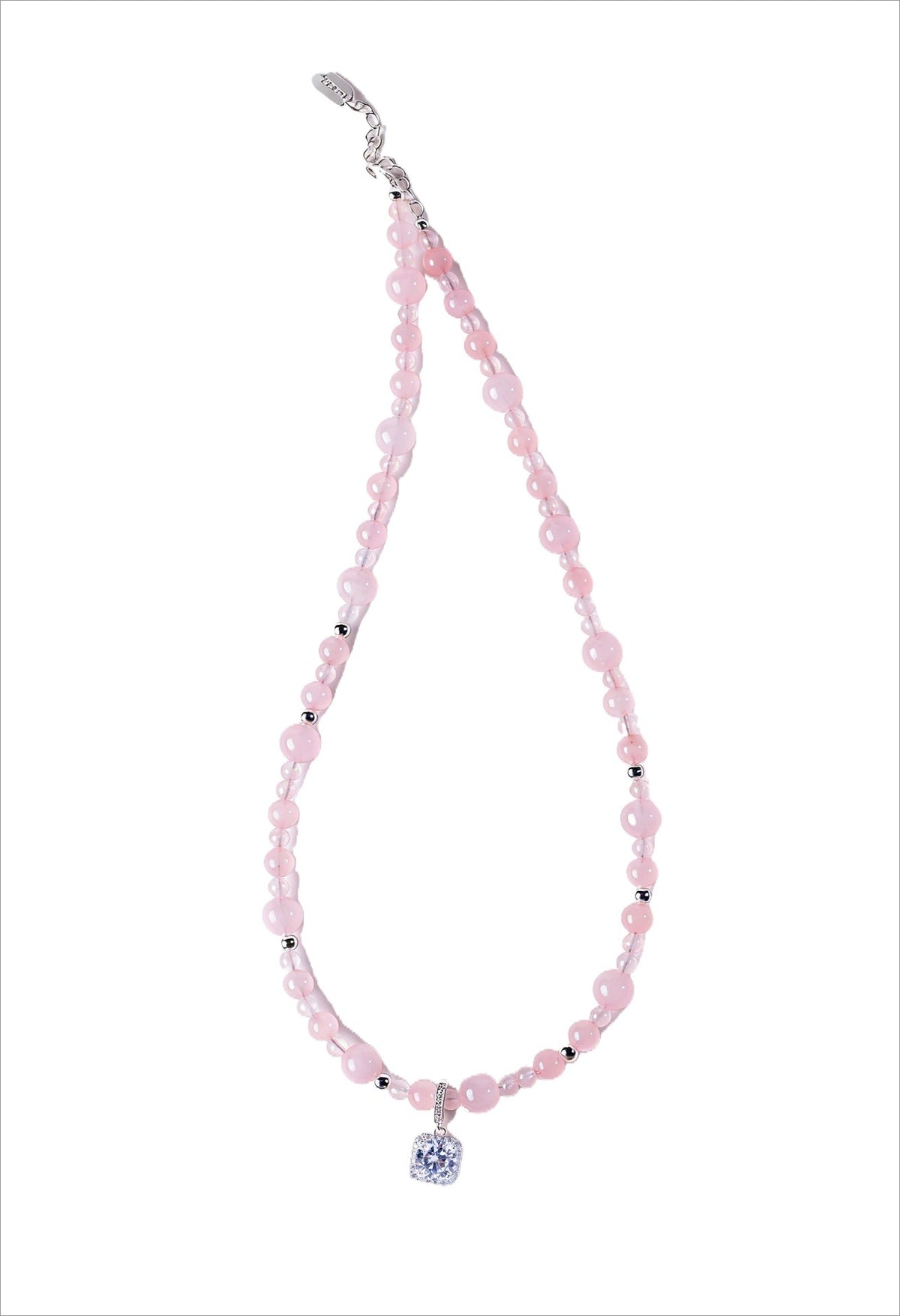 Lavender Amethyst Square Zircon Pendant Necklace
