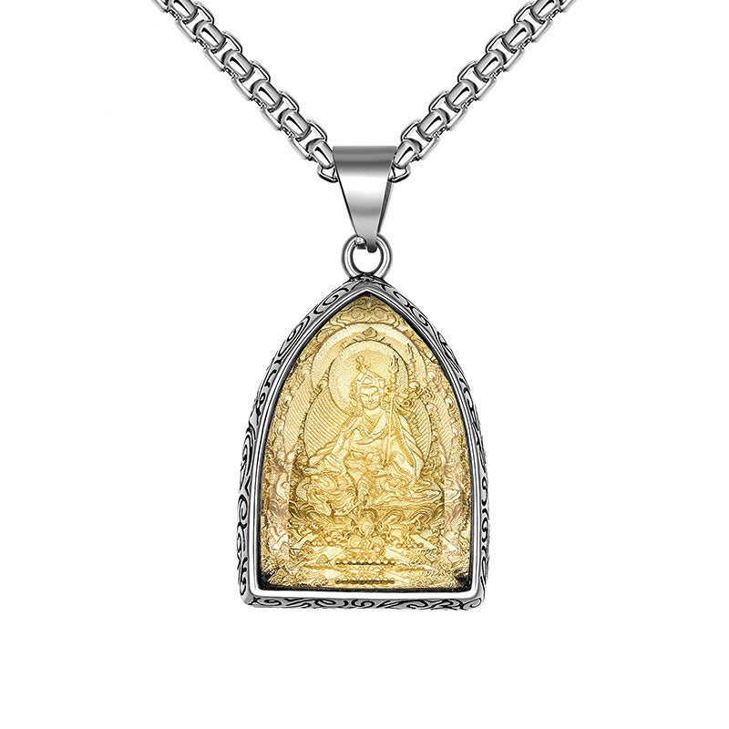 Titanium Steel Necklace – Vintage Thai Amulet Style For Everyday Winter Wear Gift For Boyfriend