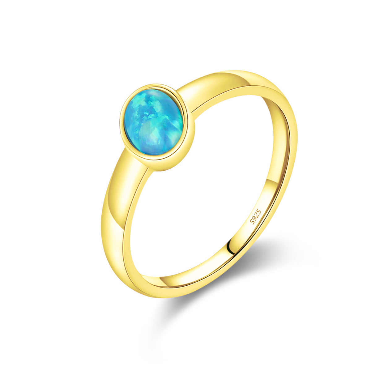 Planderful Everyday Genie Opal Ring – Vintage Retro Style in Sterling Silver