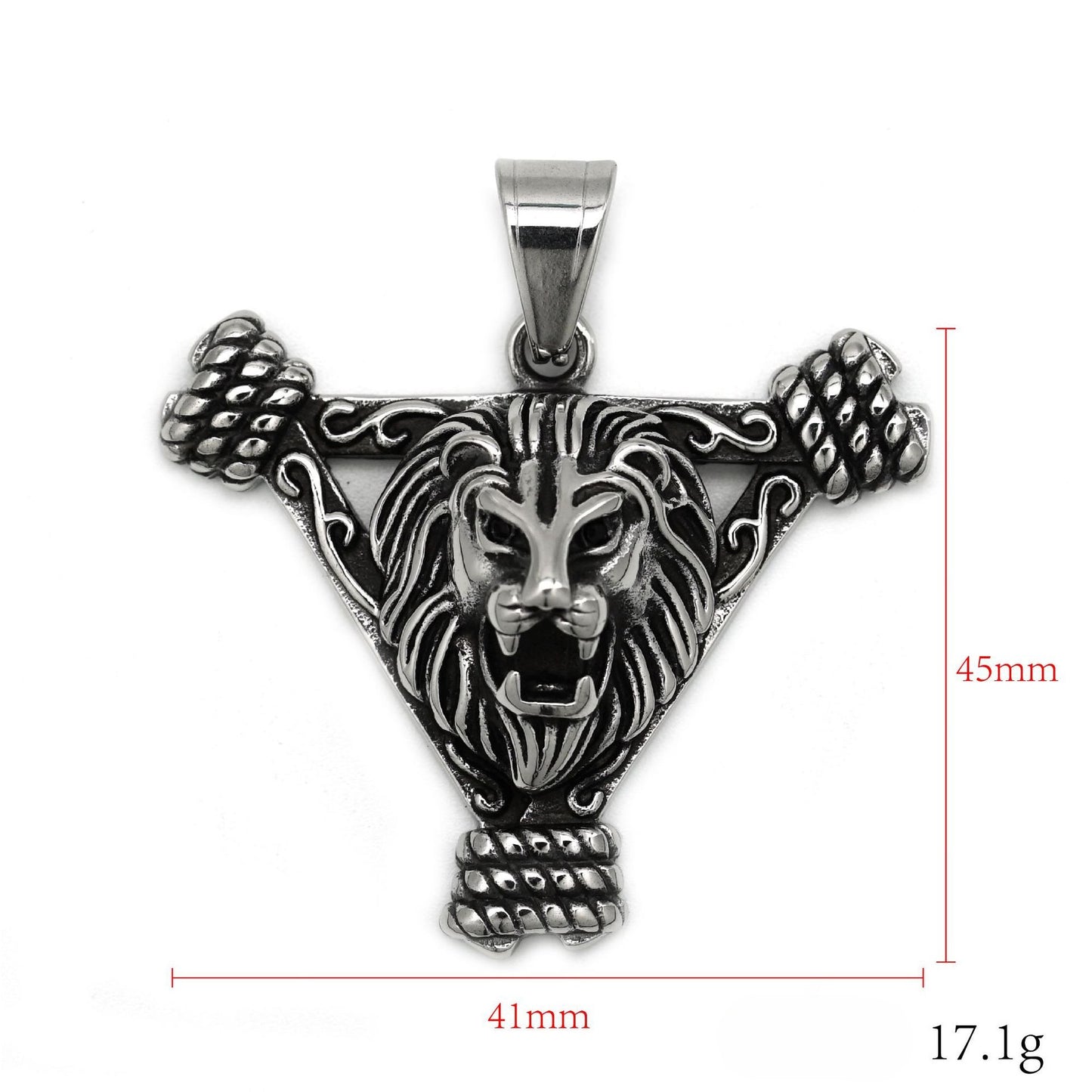 Stainless Steel Necklace - Statement Lion Head Pendant