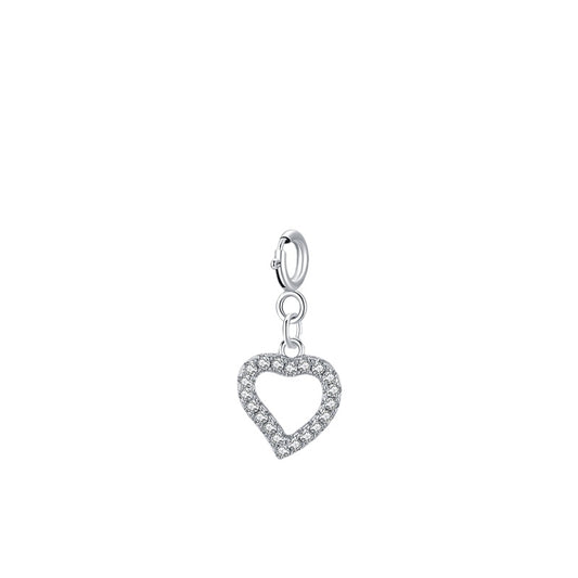Stylish S925 Sterling Silver Heart-Shaped Pendant with Micro Inlaid Zircon, Unique and Versatile Jewelry Piece