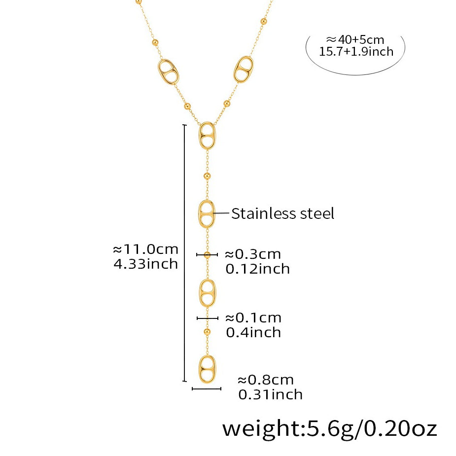 Planderful Tassel Long Clavicle Necklace for Women 18K Gold