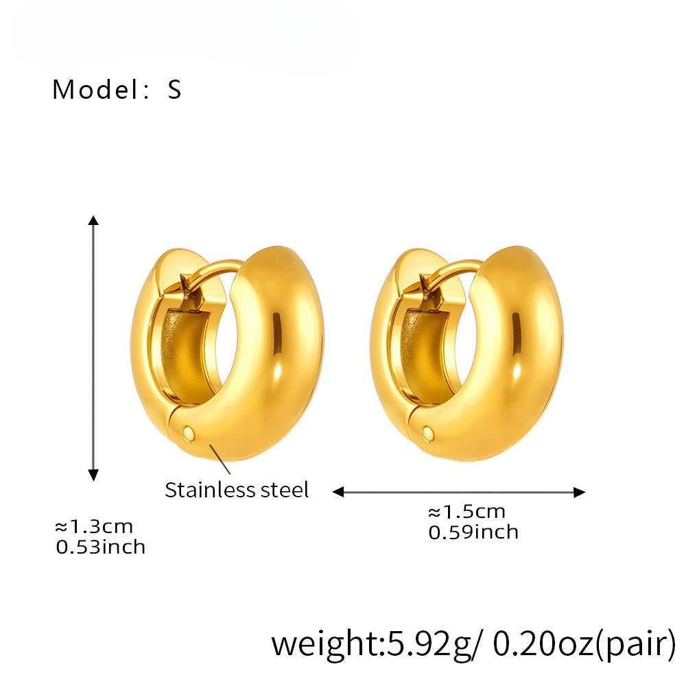 Planderful Womens Ring Earrings Stainless 18K Gold Plated