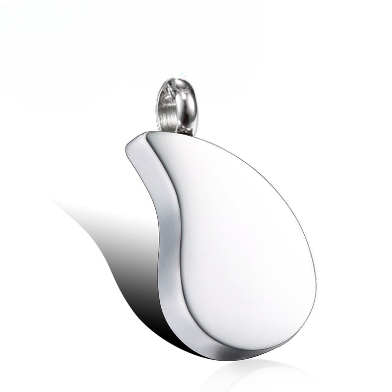 Stylish Titanium Steel Pendant with Water Drop Design, Custom Retro Pet Memorial Urn for Men