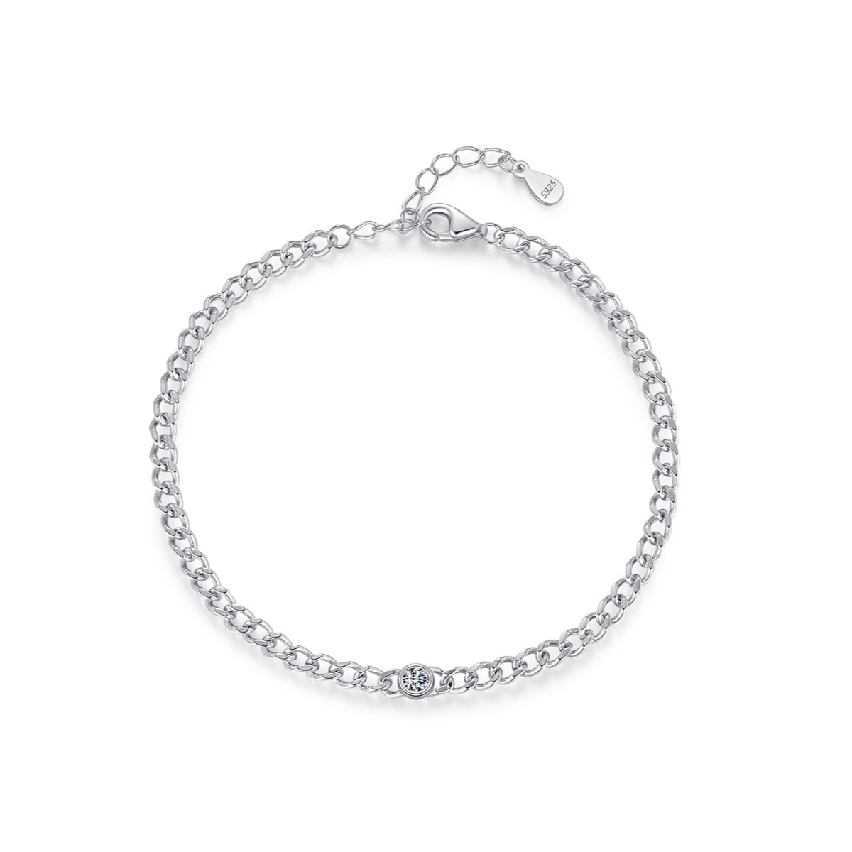 Planderful Moissanite Sparkling Bracelet – Elegant Sterling Silver Design