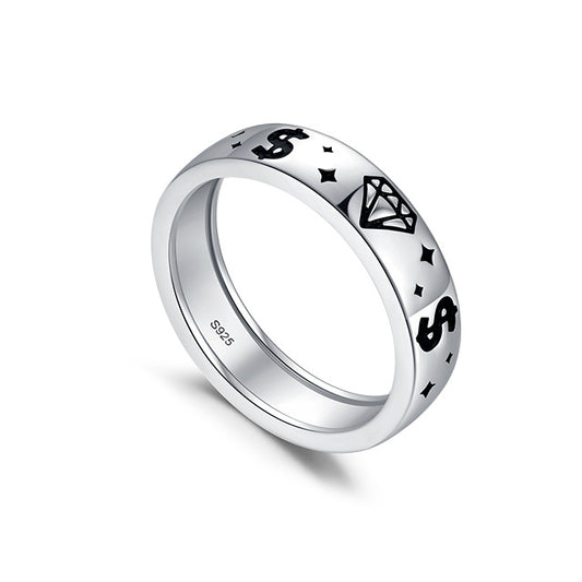 Sterling Silver Genie Symbol Ring - Versatile Fashion Wholesale Jewelry