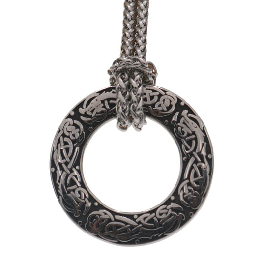 Norse Legacy Viking Odin Rune Necklace with Stainless Steel Amulet