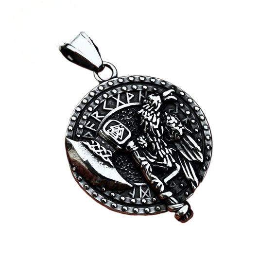 Titanium Steel Nordic Viking Rune Axe Pendant - Unique Men's Jewelry for Wholesale