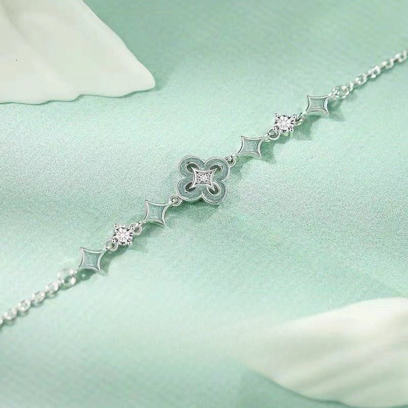 Sterling Silver Bracelet Enamel Porcelain For Girls By Planderful Light Luxury Gift