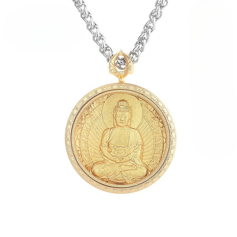 Steel Necklace – Luxury Bodhisattva Zodiac Pendant