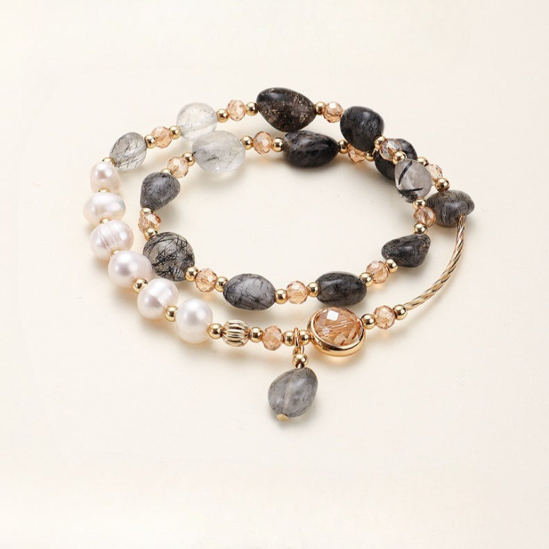 Freshwater Pearl Amethyst Jade Bracelet