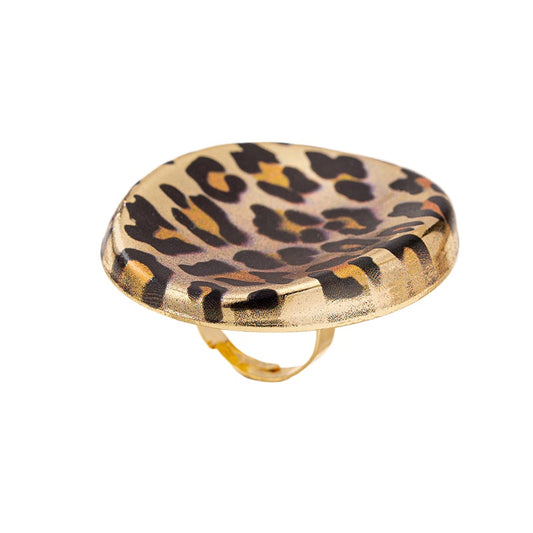 Stylish Leopard Print Metal Ring for Women by Planderful