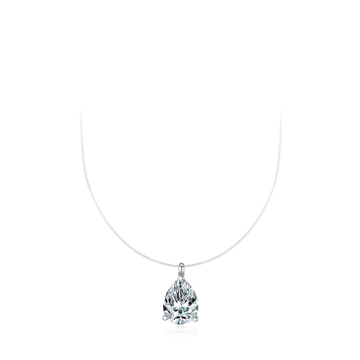 925 Sterling Silver D-Color Moissanite Floating Necklace