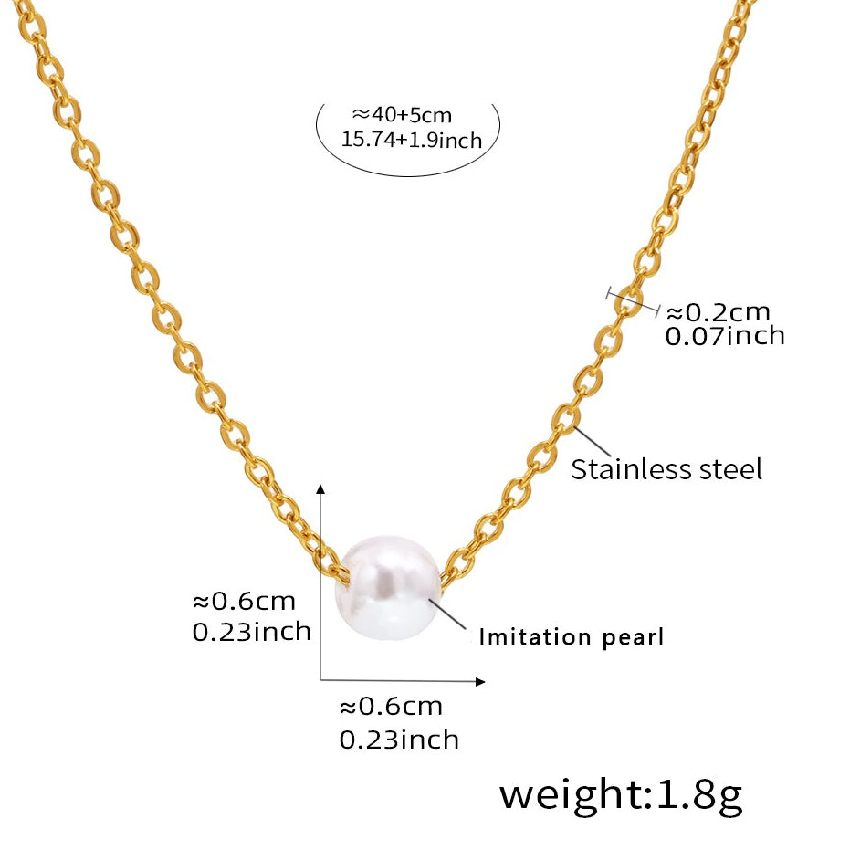 Planderful 18K Gold Plated Bead Collarbone Necklace Women