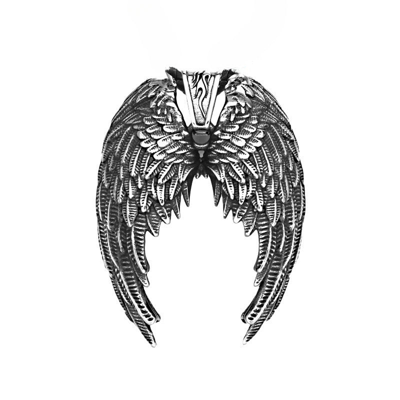 Timeless Retro Titanium Steel Angel Wings Pendant for Men and Women